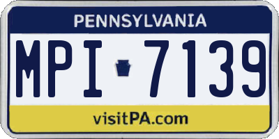 PA license plate MPI7139