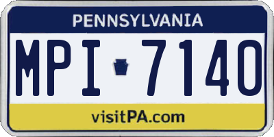 PA license plate MPI7140