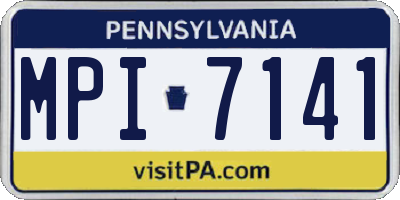 PA license plate MPI7141