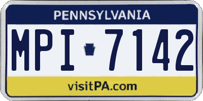 PA license plate MPI7142