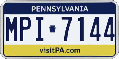 PA license plate MPI7144