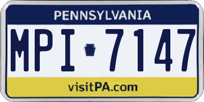 PA license plate MPI7147