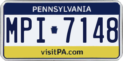 PA license plate MPI7148