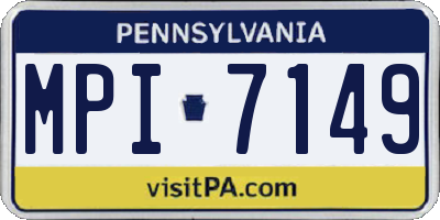 PA license plate MPI7149