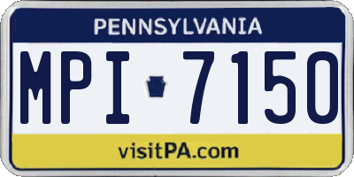 PA license plate MPI7150