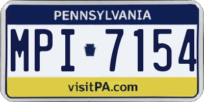 PA license plate MPI7154