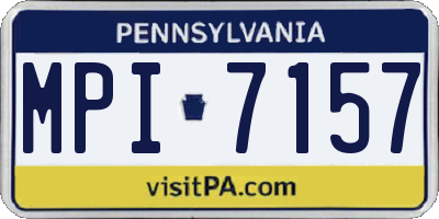 PA license plate MPI7157