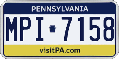 PA license plate MPI7158