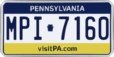 PA license plate MPI7160