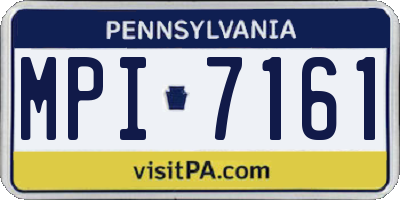 PA license plate MPI7161