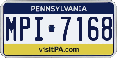 PA license plate MPI7168