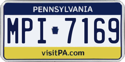 PA license plate MPI7169