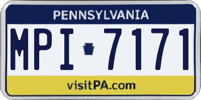 PA license plate MPI7171