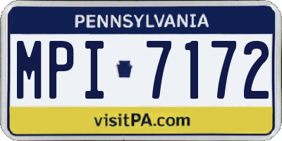 PA license plate MPI7172
