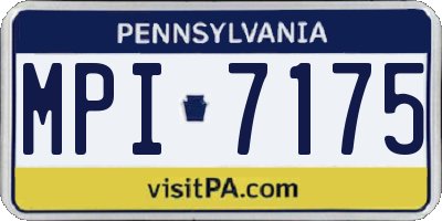 PA license plate MPI7175