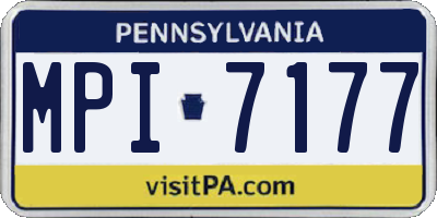PA license plate MPI7177