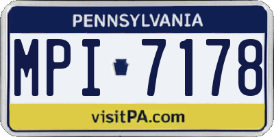 PA license plate MPI7178
