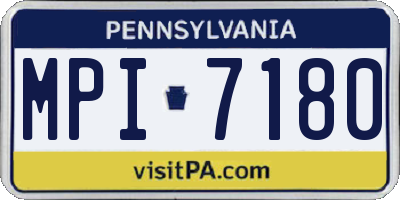 PA license plate MPI7180