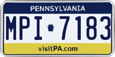 PA license plate MPI7183