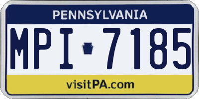PA license plate MPI7185