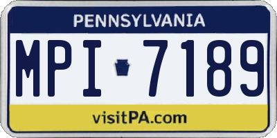 PA license plate MPI7189