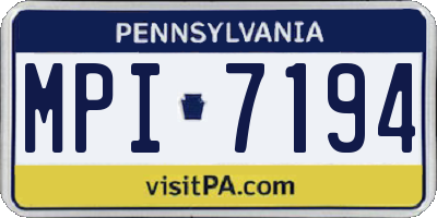 PA license plate MPI7194