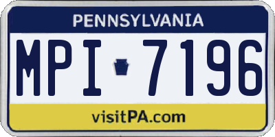 PA license plate MPI7196