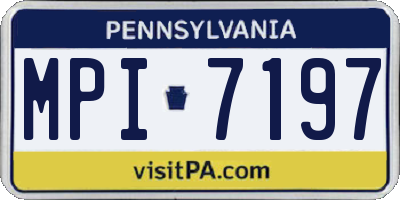 PA license plate MPI7197
