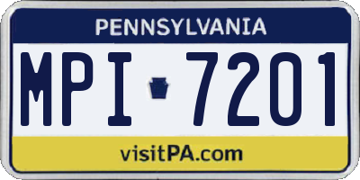 PA license plate MPI7201