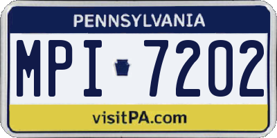 PA license plate MPI7202
