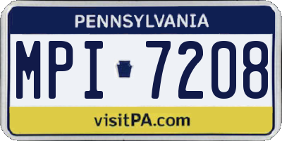 PA license plate MPI7208