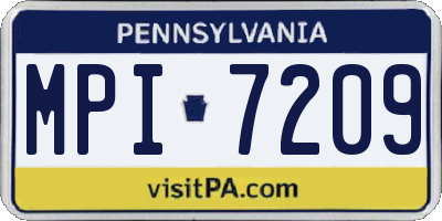 PA license plate MPI7209