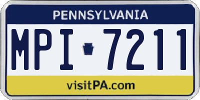 PA license plate MPI7211