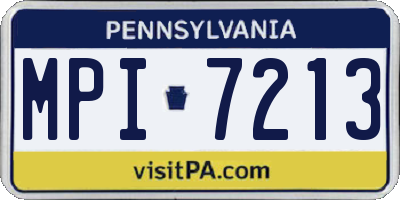 PA license plate MPI7213