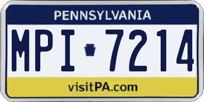 PA license plate MPI7214