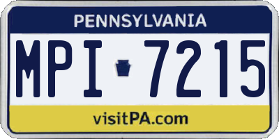 PA license plate MPI7215