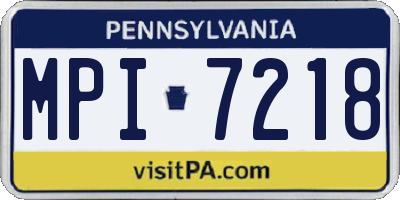 PA license plate MPI7218
