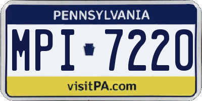 PA license plate MPI7220