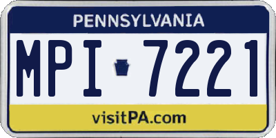 PA license plate MPI7221