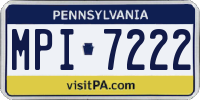 PA license plate MPI7222