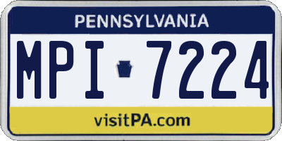 PA license plate MPI7224