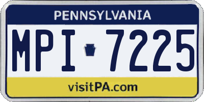 PA license plate MPI7225