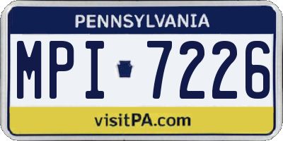 PA license plate MPI7226