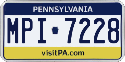 PA license plate MPI7228
