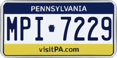 PA license plate MPI7229