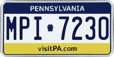 PA license plate MPI7230