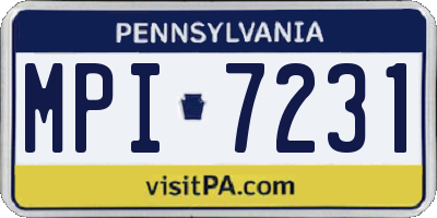PA license plate MPI7231