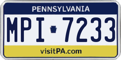 PA license plate MPI7233