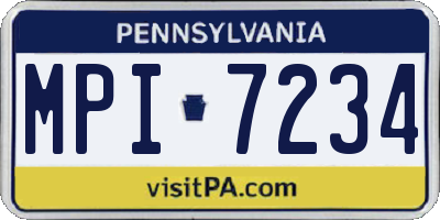 PA license plate MPI7234