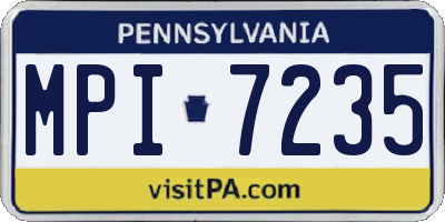 PA license plate MPI7235